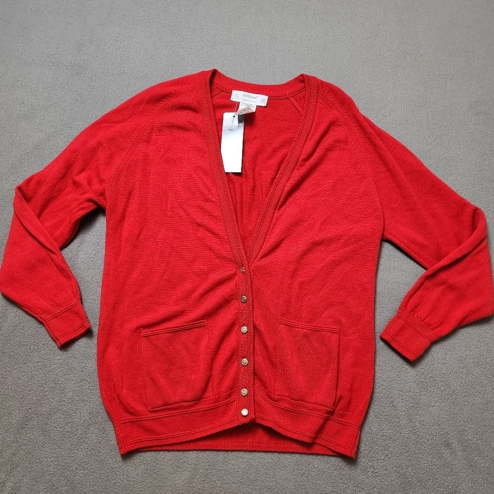St Michael 100% Lambs Wool Red Sweater Size 8 / 36